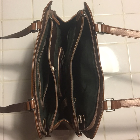 Liz Claiborne Brown leather handbag - Picture 2 of 2